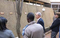 Danna Strydom, managing director ADT South Africa, with staff at the opening of the Wall of Remembrance.